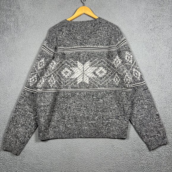 Lucky Brand Sweater Mens Size XL Intarsia Nordic Crew Neck Alpaca Blend Ribbed - Picture 4 of 15